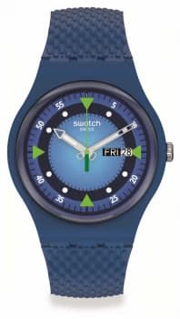 Swatch Blue BLEND Blue Dial Blue Silicone Strap SO29N701 Watch