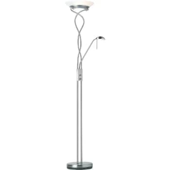 Endon Monaco - Mother and Child Floor Lamp Satin Chrome, Opal Glass, G9