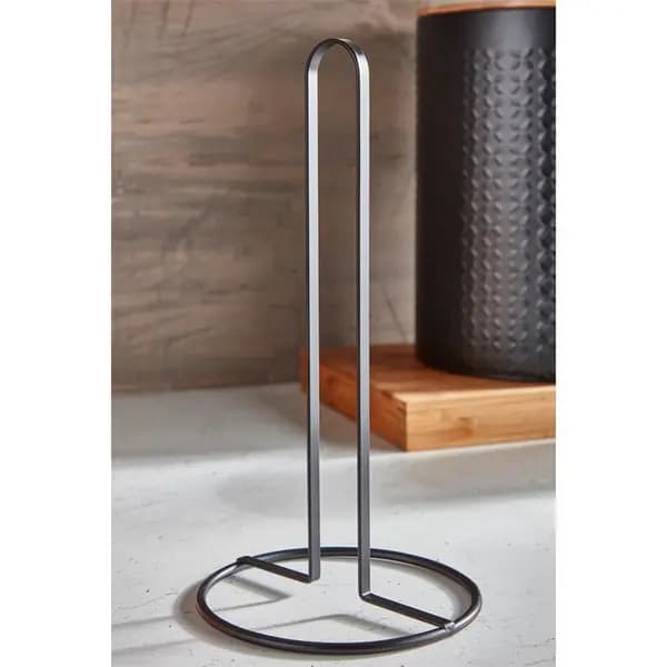 Homelife Black Metal Kitchen Roll Holder - Black One Size