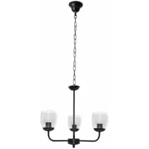 Helam Vitoria Multi Arm Pendant Ceiling Light Black, Transparent 40cm