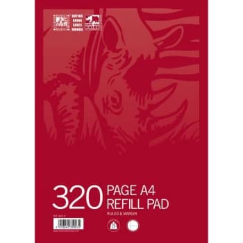 Rhino SDFM-6 Pad A4 Ruled 8mm & Margin 320 Page Side Bound Box of 3