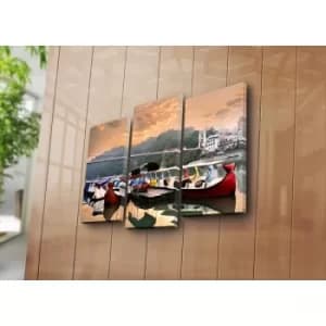 3KBPAT-2 Multicolor Decorative Canvas Painting (3 Pieces)