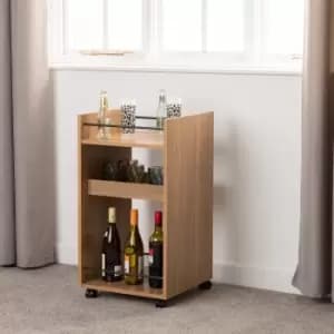 Naples Serving Cart Oak Effect Oak