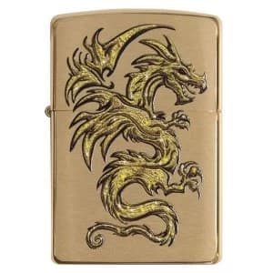 Zippo Dragon Armor Brushed Brass Windproof Lighter