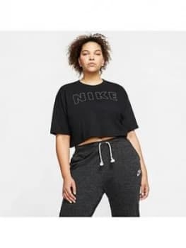 Nike NSW Air Crop Tee (Curve) - Black, Size 18-20=1X, Women