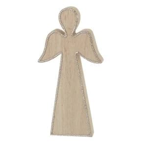 Wooden Angel With Diamond Trim 20cm