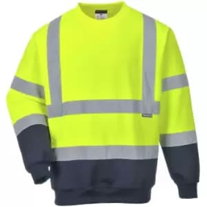 Portwest - B306 - Hi-Visibility Yellow Sz 4XL Two Tone Hi-Vis Sweatshirt Work Jumper - Hi-Visibility Yellow