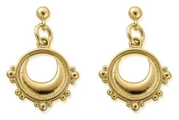 ChloBo Half Moon Drop Earrings 18ct Gold Plated GEST4006 Jewellery