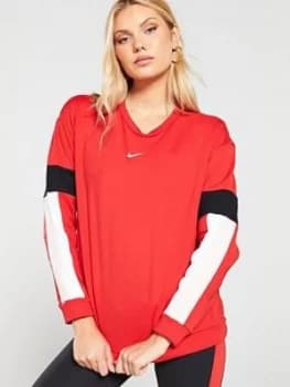 Nike Training Sweat Top - Red , Red, Size 2XL, Women