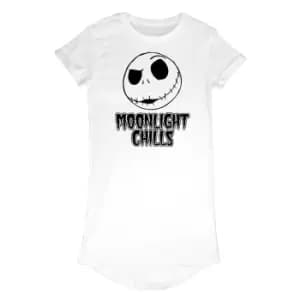 Nightmare Before Christmas Womens/Ladies Moonlight Chills T-Shirt Dress (L) (White)