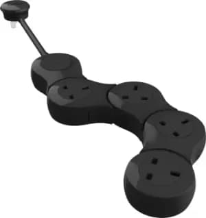 Quirky Pivot Power Junior Flexible 4-Socket Extension Lead - 0.6m