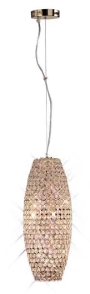 Kos Ceiling Pendant 4 Light French Gold, Crystal