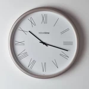 Hometime Silver Wall Clock with Roman Dial