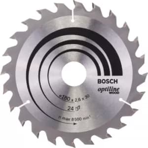 Bosch Optiline Wood Cutting Saw Blade 180mm 24T 30mm