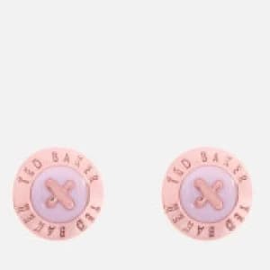 Ted Baker Womens Eisley Enamel Mini Button Earrings - Rose Gold/Baby Pink - Rose Gold