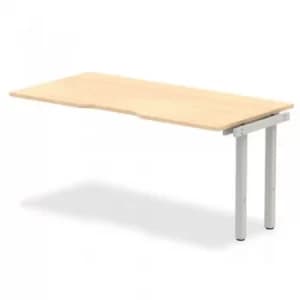 Single Ext Kit Silver Frame Bench Desk 1600 Maple
