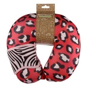 Relaxeazzz Wild Life Animal Print Travel Pillow & Eye Mask Set