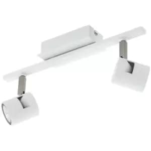 Vergiano 2 Lamp Twin Spotlight White, Satin Nickel 3 Step Dimming - Eglo