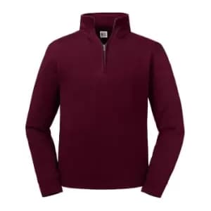 Russell Mens Authentic Zip Neck Sweatshirt (4XL) (Burgundy)
