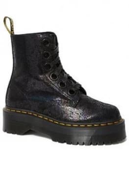 Dr Martens Molly 6 Eye Ankle Boots - Black, Size 6, Women