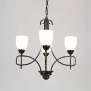 San Marino Pendant Light 4 Tex/Pewter/Frosted Glass Bulbs