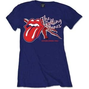 The Rolling Stones - Lick the Flag Ladies X-Small T-Shirt - Blue