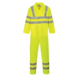 Portwest Class 3 Hi Vis Poly Cotton Overall Yellow 2XL