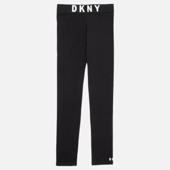 DKNY Girls Logo Waist Leggings - Black - 4 Years