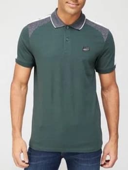 Jack & Jones Thomas Colour Block Polo Shirt - Darkest Spruce