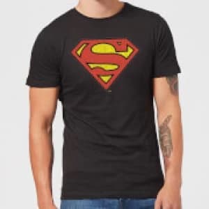 Originals Official Superman Crackle Logo Mens T-Shirt - Black