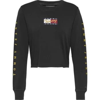Tommy Jeans Vintage Bronze Long Sleeve T Shirt - Black