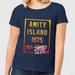 Jaws Amity Population Womens T-Shirt - Navy - L
