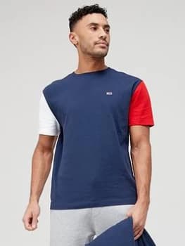 Tommy Jeans Contrast Sleeve T-Shirt - Twilight Navy, Twilight Navy Size M Men