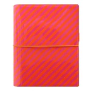 Filofax Domino Patent A5 Orange Pink STRI
