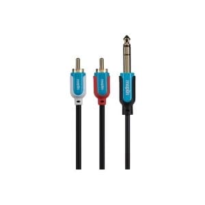 Maplin Premium 0.25" Stereo 3 Pole Jack to Twin 2 Pole RCA Phono Cable 3m