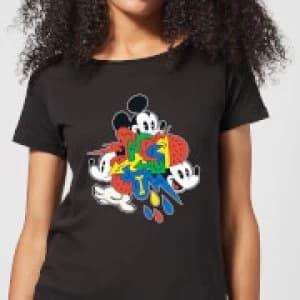 Disney Mickey Mouse Vintage Arrows Womens T-Shirt - Black