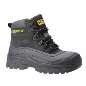 Caterpillar Mens Typhoon SBH Leather Safety Boots (10 UK) (Black/Yellow)