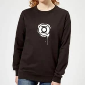 Justice League Graffiti Green Lantern Womens Sweatshirt - Black - 5XL