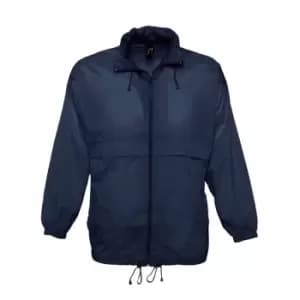 SOLS Unisex Surf Windbreaker Lightweight Jacket (L) (Navy)