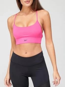 Reebok Workout Ready New Tri Back Padded Sports Bra - Pink