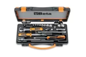 Beta Tools 900MB/C19 19pc 1/4" Sq Drive Bi-Hex Socket & Accessory Set 009000977