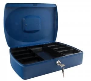 Q Connect 12" Cash Box - Blue