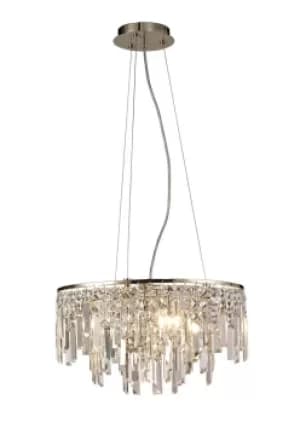 Maddison Ceiling Pendant Round 6 Light G9 Rose Gold, Crystal