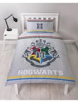 Harry Potter Alumni Duvet Cover Set, Grey, Size Double
