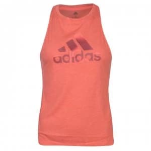adidas Womens Boxy Badge of Sport Tank Top - Shock Red Mel