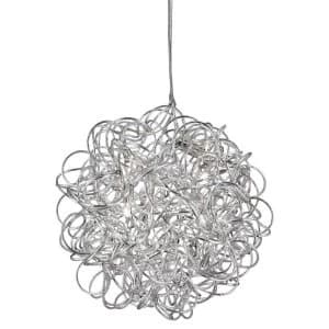 6 Light Ribbon Ceiling Pendant Chrome, G4 Bulb