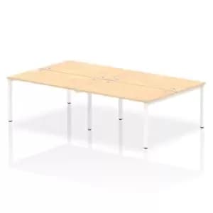 Impulse Bench B2B 4 Person 1400 White Frame Office Bench Desk Maple