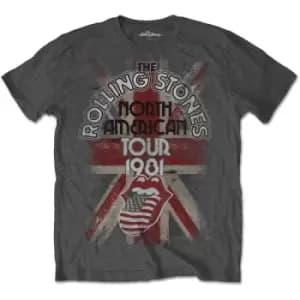 The Rolling Stones - North American Tour 1981 Unisex X-Large T-Shirt - Grey
