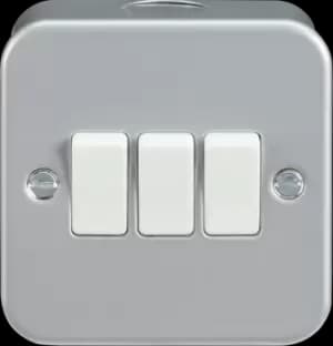 MLA Knightsbridge Metal Clad 10AX 3 Gang 2 Way Switch - M4000