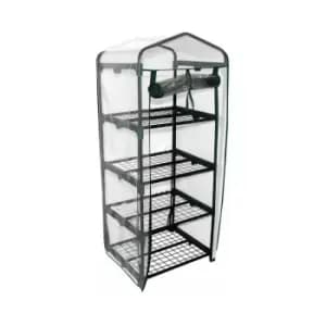 King Fisher - Mini 130cm Tall 4 Shelves / Tiers Garden Greenhouse Green House